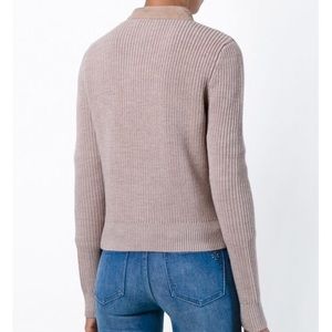 Tory Burch suede front ribbed sleeves jacket